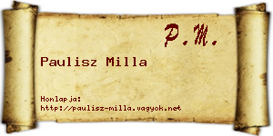 Paulisz Milla névjegykártya